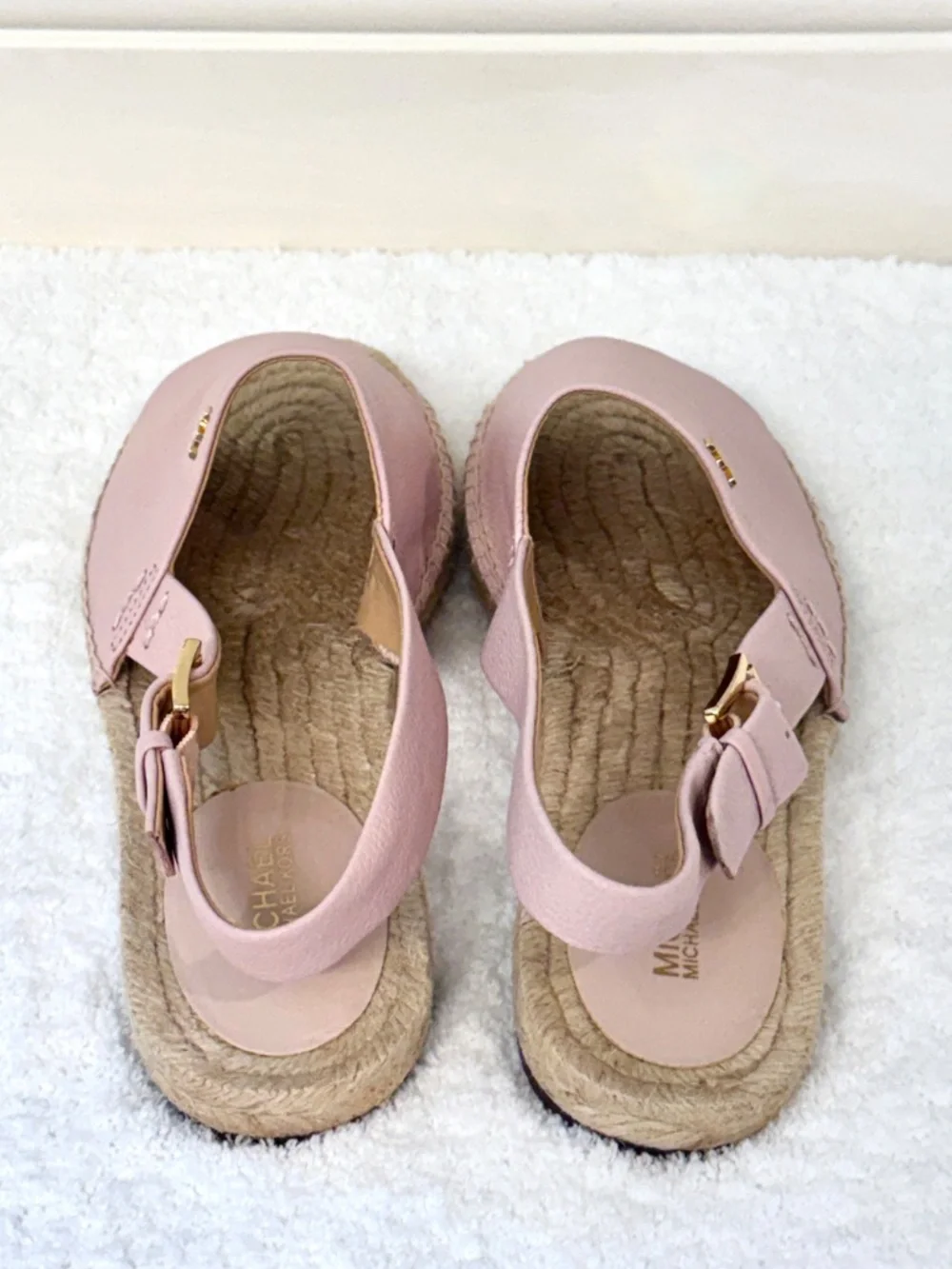 MICHAEL KORS Soft Pink Leather Fisher Espadrille Shoes